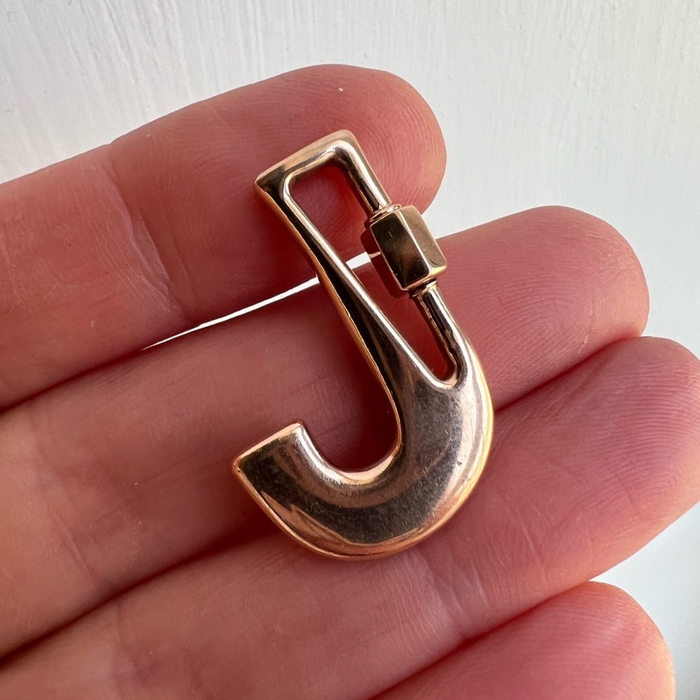 Marla Aaron letter J rose gold